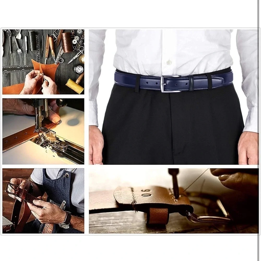 Men's Leather Dress Belt-Classic & Fashion for Work Business and Casual big size